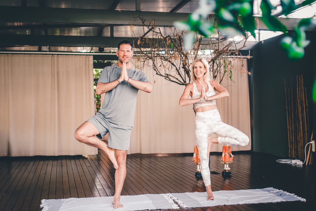 Yoga session of a guest participating in a fast slimming program